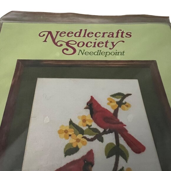 Needlecrafts Society Needlepoint Kit Red Feathered Friends 11" x 14" Finished Si - Picture 2 of 4